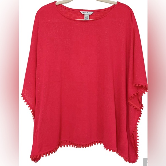 Tommy Bahama Oceana Foil Tassel Poncho Top S/M - Picture 2 of 12